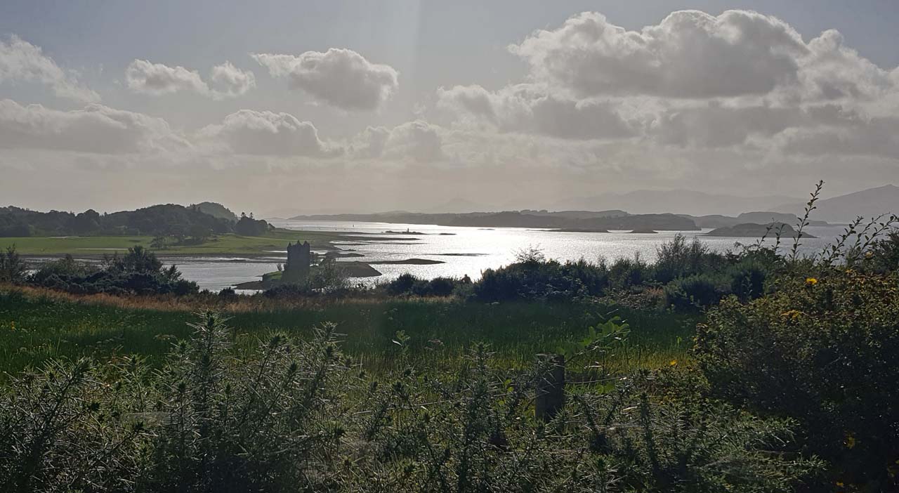 View over Loch Linnhe and Castle Stalker